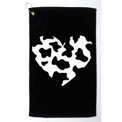 Awesome Cow Print Black & White Print Heart Golf Towel