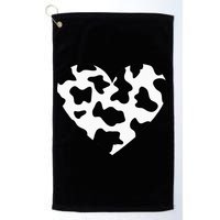 Awesome Cow Print Black & White Print Heart Golf Towel