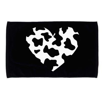 Awesome Cow Print Black & White Print Heart Microfiber Hand Towel