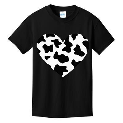 Awesome Cow Print Black & White Print Heart Kids T-Shirt