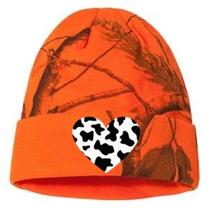 Awesome Cow Print Black & White Print Heart Kati Licensed 12" Camo Beanie