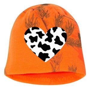 Awesome Cow Print Black & White Print Heart Kati - Camo Knit Beanie