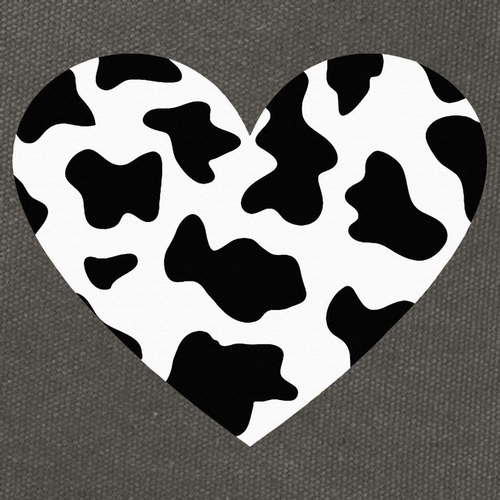 Awesome Cow Print Black & White Print Heart Cotton Canvas Backpack