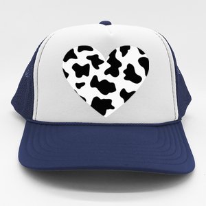 Awesome Cow Print Black & White Print Heart Trucker Hat