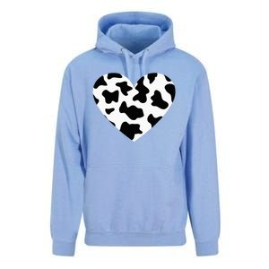 Awesome Cow Print Black & White Print Heart Unisex Surf Hoodie