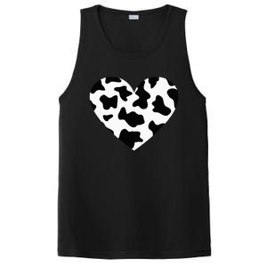 Awesome Cow Print Black & White Print Heart PosiCharge Competitor Tank