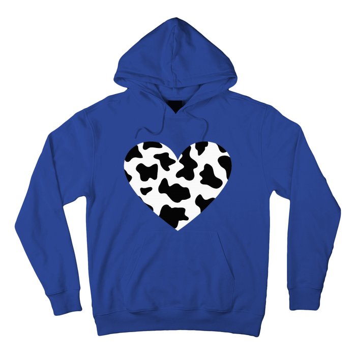 Awesome Cow Print Black & White Print Heart Hoodie