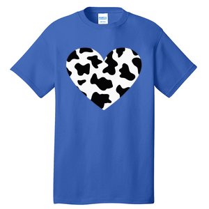 Awesome Cow Print Black & White Print Heart Tall T-Shirt