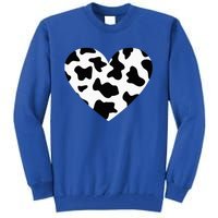 Awesome Cow Print Black & White Print Heart Tall Sweatshirt