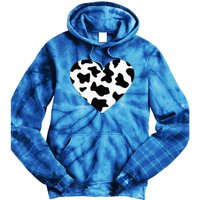 Awesome Cow Print Black & White Print Heart Tie Dye Hoodie