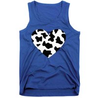 Awesome Cow Print Black & White Print Heart Tank Top