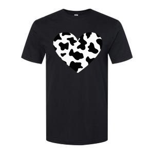 Awesome Cow Print Black & White Print Heart Softstyle CVC T-Shirt