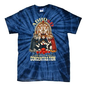 Adhd Cats Roll For Concentration Rpg Gamer Tie-Dye T-Shirt