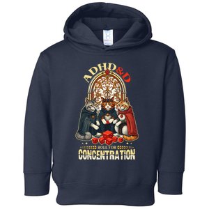 Adhd Cats Roll For Concentration Rpg Gamer Toddler Hoodie