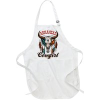 Arkansas Cowgirl Rodeo Western Country Longhorn Skull Full-Length Apron With Pockets