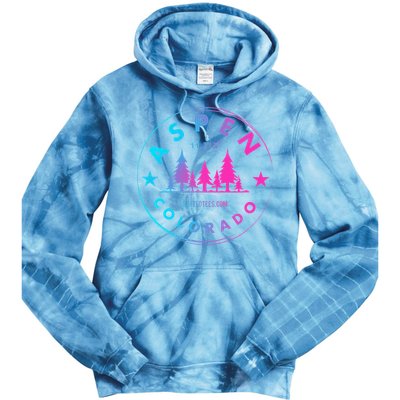 Aspen Colorado Retro Big Mountain Forest Tie Dye Hoodie