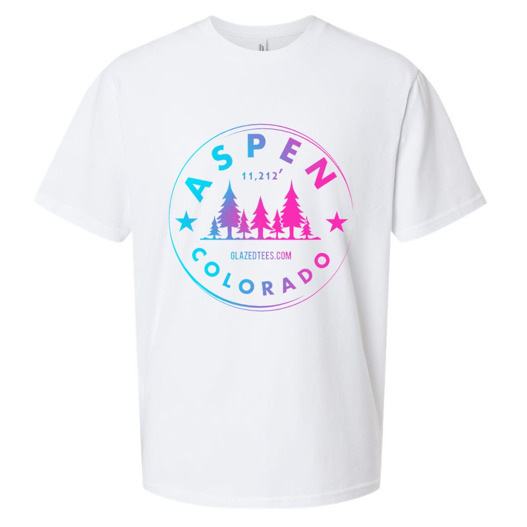 Aspen Colorado Retro Big Mountain Forest Sueded Cloud Jersey T-Shirt