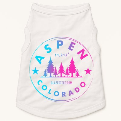 Aspen Colorado Retro Big Mountain Forest Doggie Tank