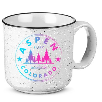 Aspen Colorado Retro Big Mountain Forest 15oz Campfire Ceramic Mug