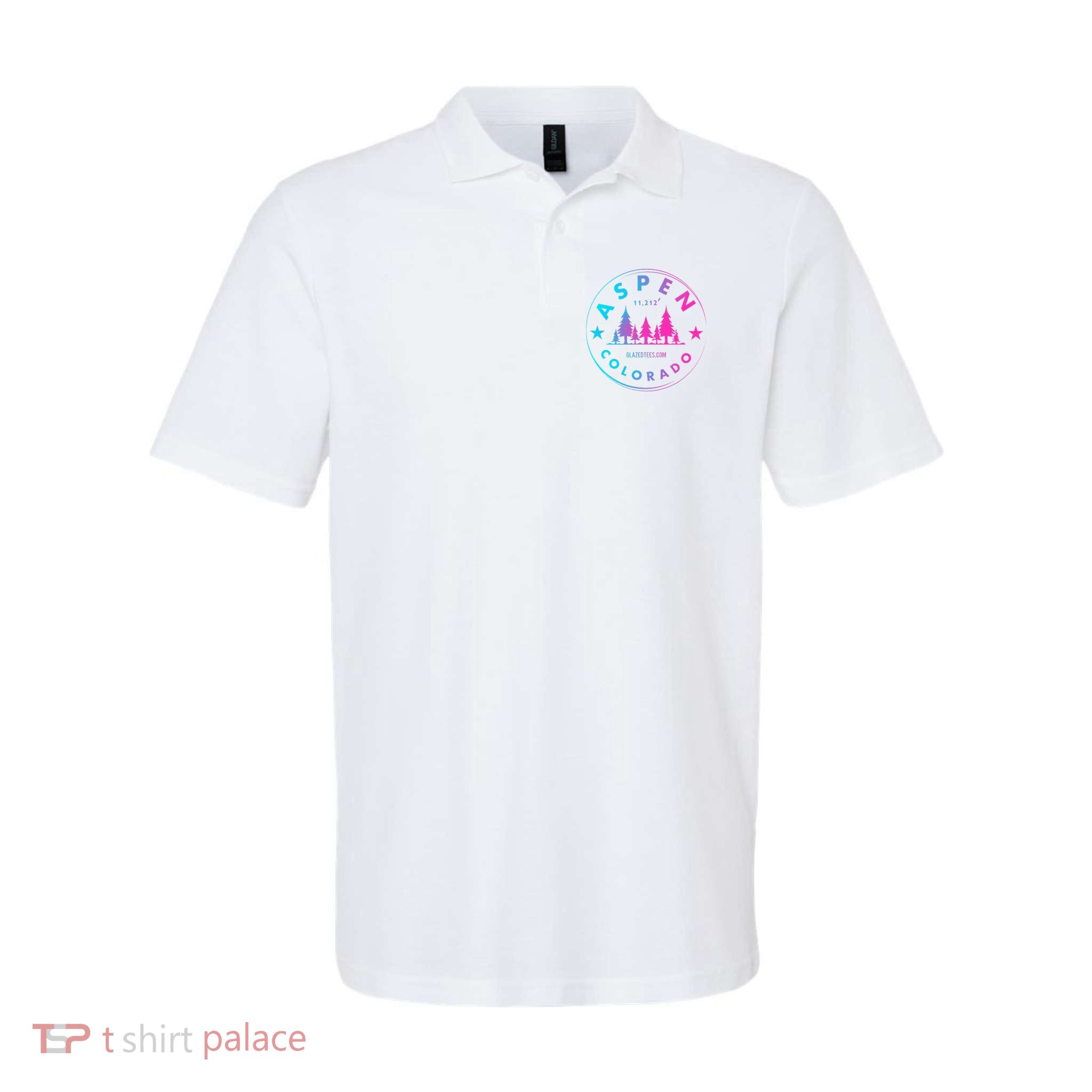 Aspen Colorado Retro Big Mountain Forest Polo