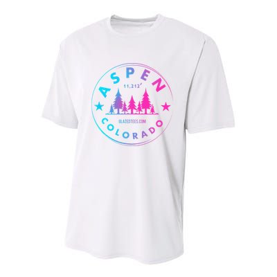 Aspen Colorado Retro Big Mountain Forest Youth Performance Sprint T-Shirt