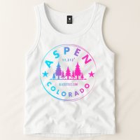 Aspen Colorado Retro Big Mountain Forest Tank Top