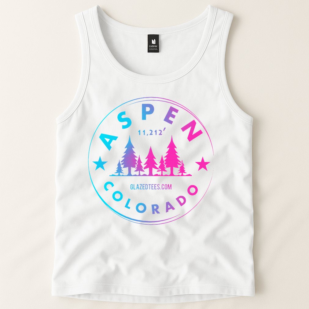 Aspen Colorado Retro Big Mountain Forest Tank Top