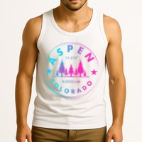 Aspen Colorado Retro Big Mountain Forest Tank Top