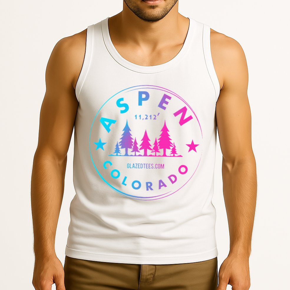 Aspen Colorado Retro Big Mountain Forest Tank Top
