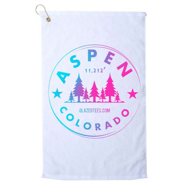 Aspen Colorado Retro Big Mountain Forest Golf Towel