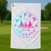 Aspen Colorado Retro Big Mountain Forest Golf Towel