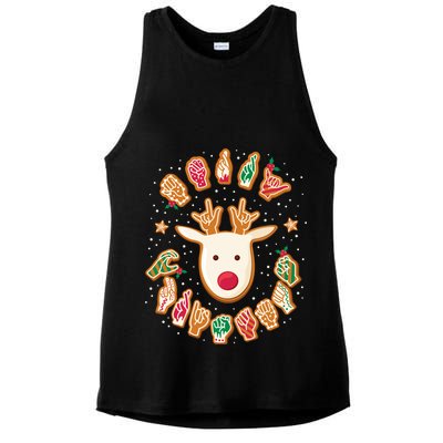 Asl Christmas Reindeer American Sign Language Gingerbread Ladies PosiCharge Tri-Blend Wicking Tank