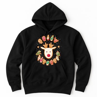 Asl Christmas Reindeer American Sign Language Gingerbread Hoodie