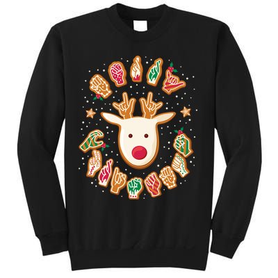 Asl Christmas Reindeer American Sign Language Gingerbread Sweatshirt