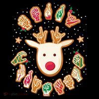Asl Christmas Reindeer American Sign Language Gingerbread Sustainable Bucket Hat