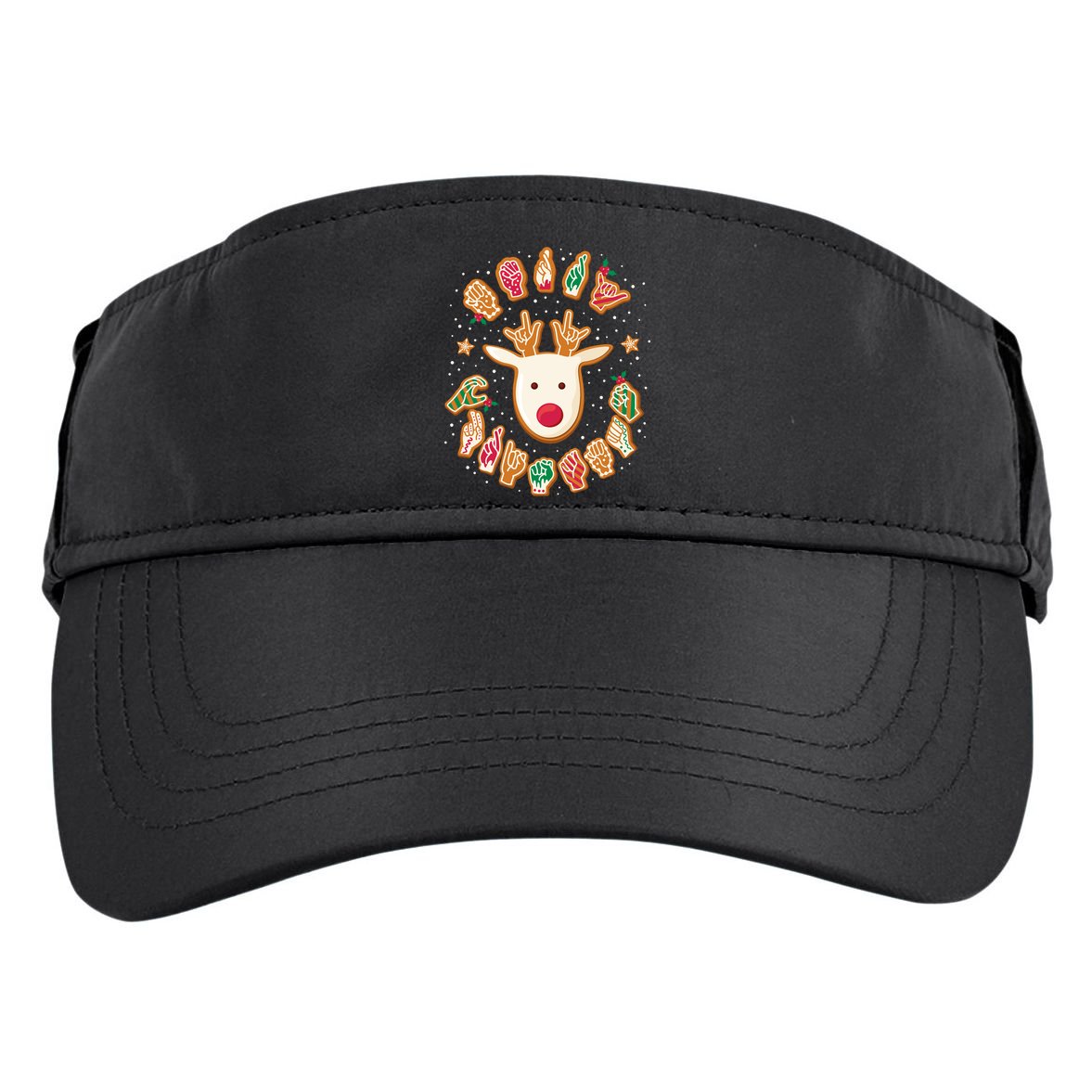 Asl Christmas Reindeer American Sign Language Gingerbread Adult Drive Performance Visor