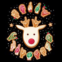Asl Christmas Reindeer American Sign Language Gingerbread 16 in Basic Backpack