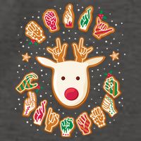 Asl Christmas Reindeer American Sign Language Gingerbread Vector Backpack