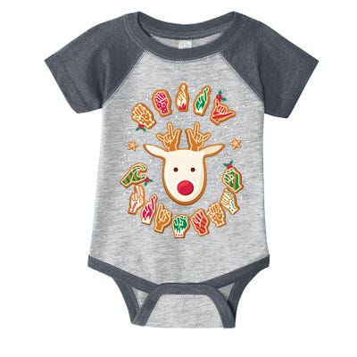 Asl Christmas Reindeer American Sign Language Gingerbread Infant Baby Jersey Bodysuit