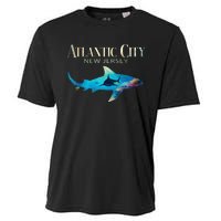 Atlantic City Retro Atlantic City Nj Shark Cooling Performance Crew T-Shirt