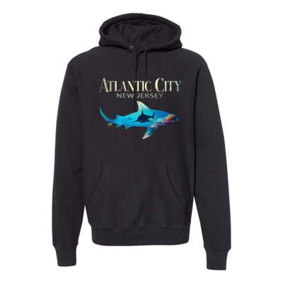 Atlantic City Retro Atlantic City Nj Shark Premium Hoodie