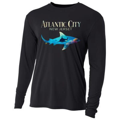 Atlantic City Retro Atlantic City Nj Shark Cooling Performance Long Sleeve Crew