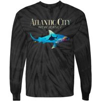 Atlantic City Retro Atlantic City Nj Shark Tie-Dye Long Sleeve Shirt