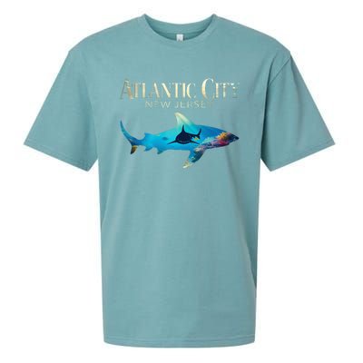 Atlantic City Retro Atlantic City Nj Shark Sueded Cloud Jersey T-Shirt