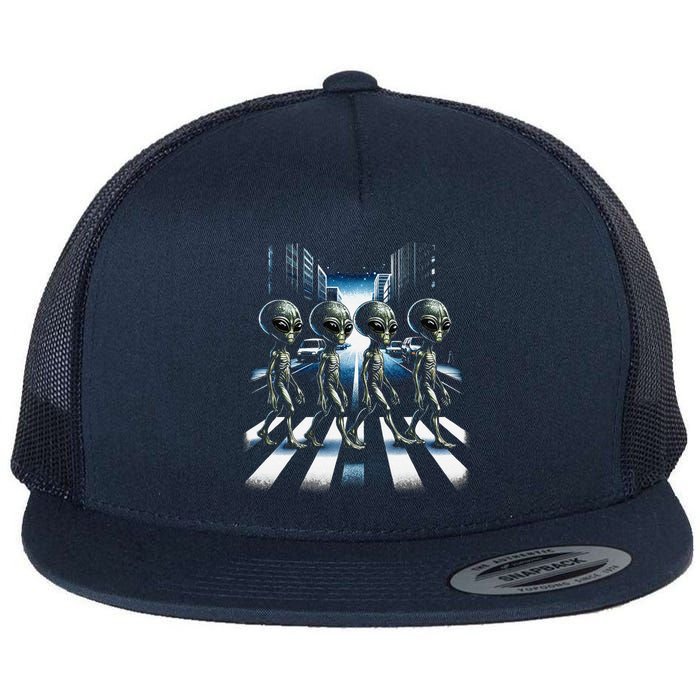 Aliens Crosswalk Roswell Flat Bill Trucker Hat