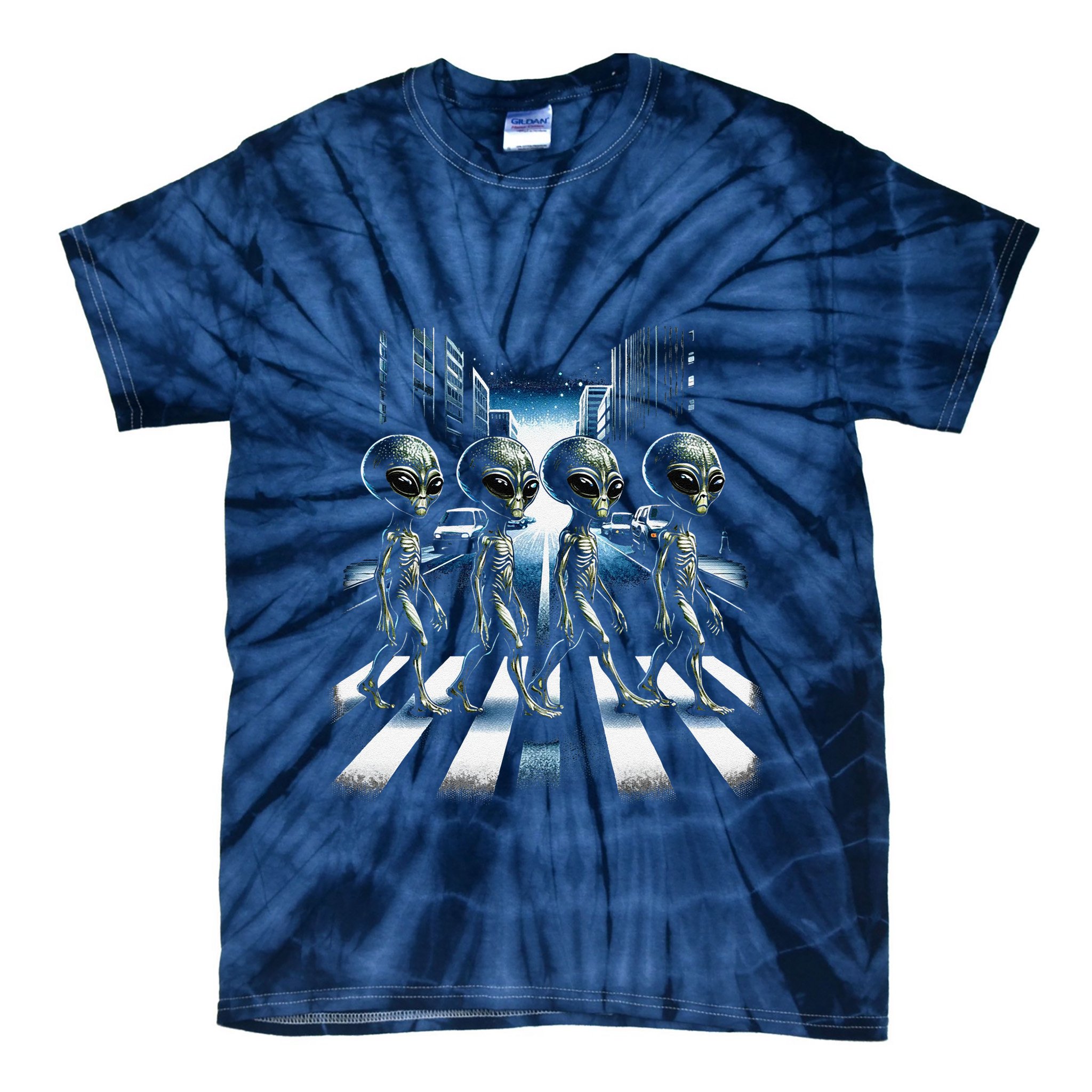 Aliens Crosswalk Roswell Tie-Dye T-Shirt
