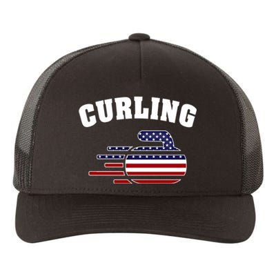 America Curling Rock American Curlers Usa Flag Winter Sports Gift Yupoong Adult 5-Panel Trucker Hat