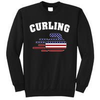 America Curling Rock American Curlers Usa Flag Winter Sports Gift Sweatshirt