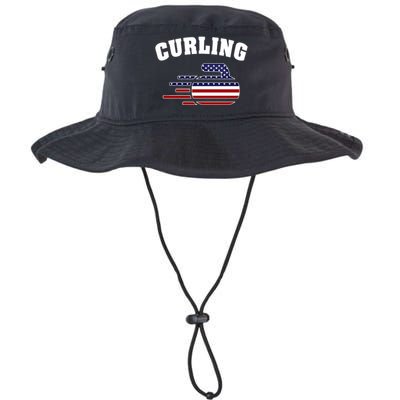 America Curling Rock American Curlers Usa Flag Winter Sports Gift Legacy Cool Fit Booney Bucket Hat