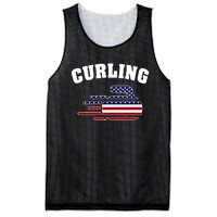 America Curling Rock American Curlers Usa Flag Winter Sports Gift Mesh Reversible Basketball Jersey Tank